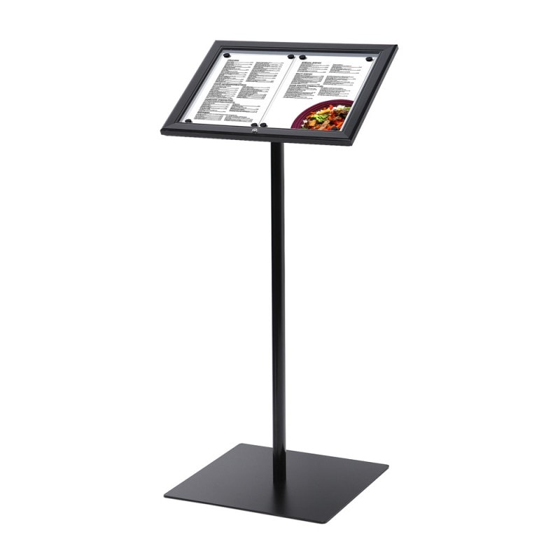 LED information menu stand - black