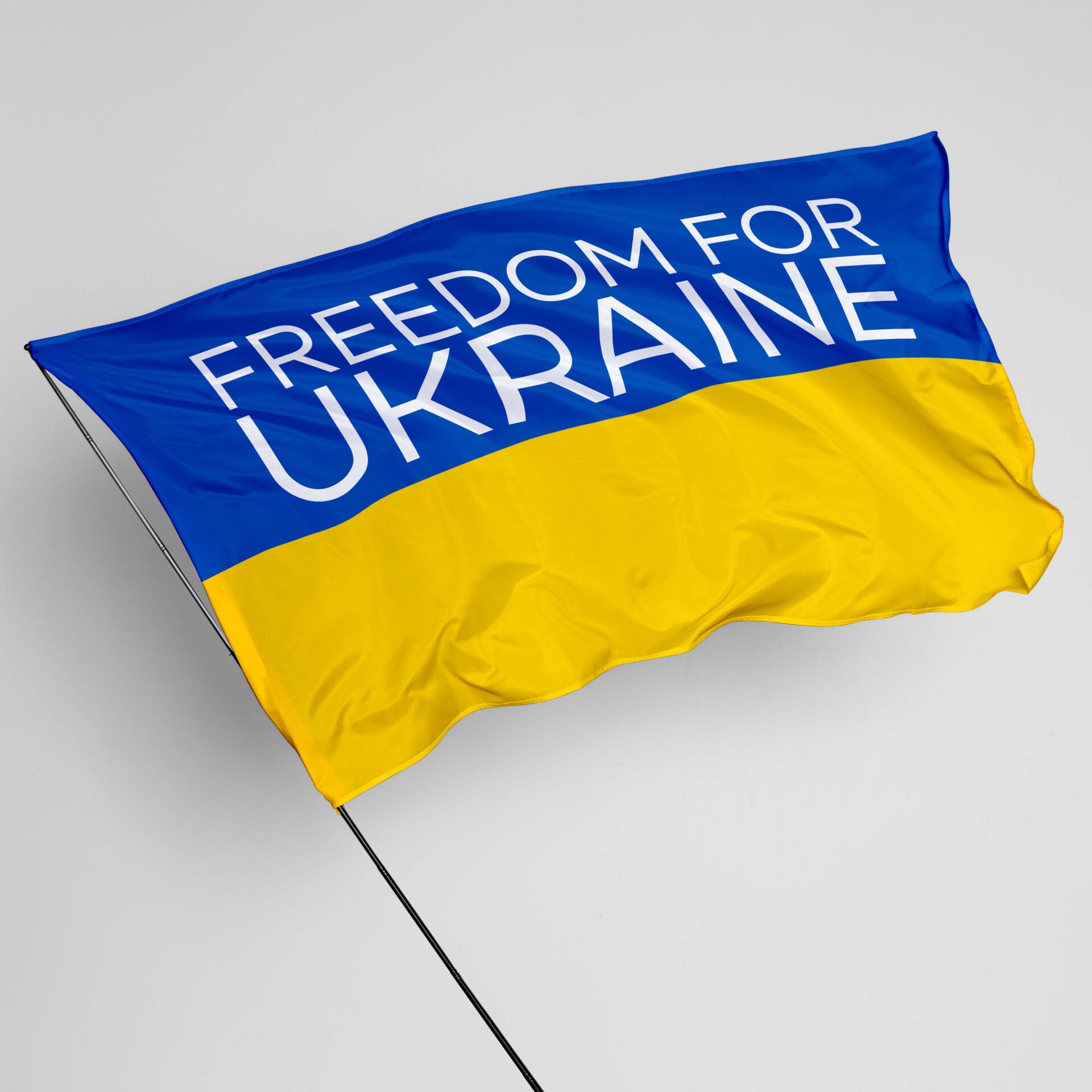 Flags in support of Ukraine