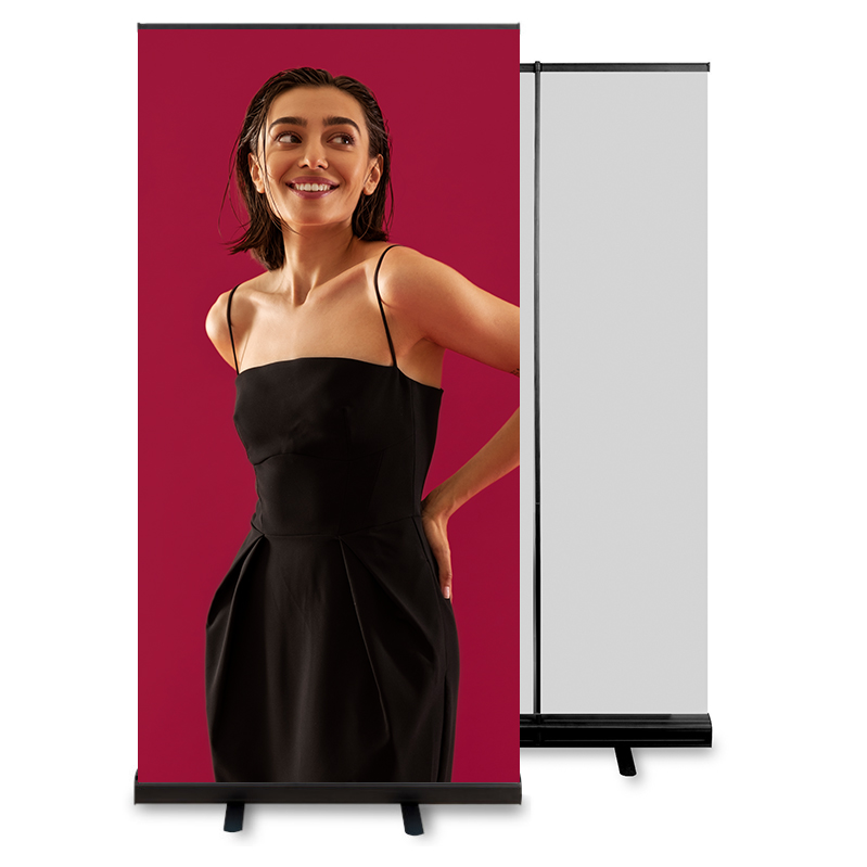 Advertising stand Standart RollUp BLACK with print